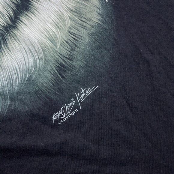 Rock‎ Chan Shirt XL White Tiger Big Face Nature Wild Double Side Mega Print - Picture 4 of 9